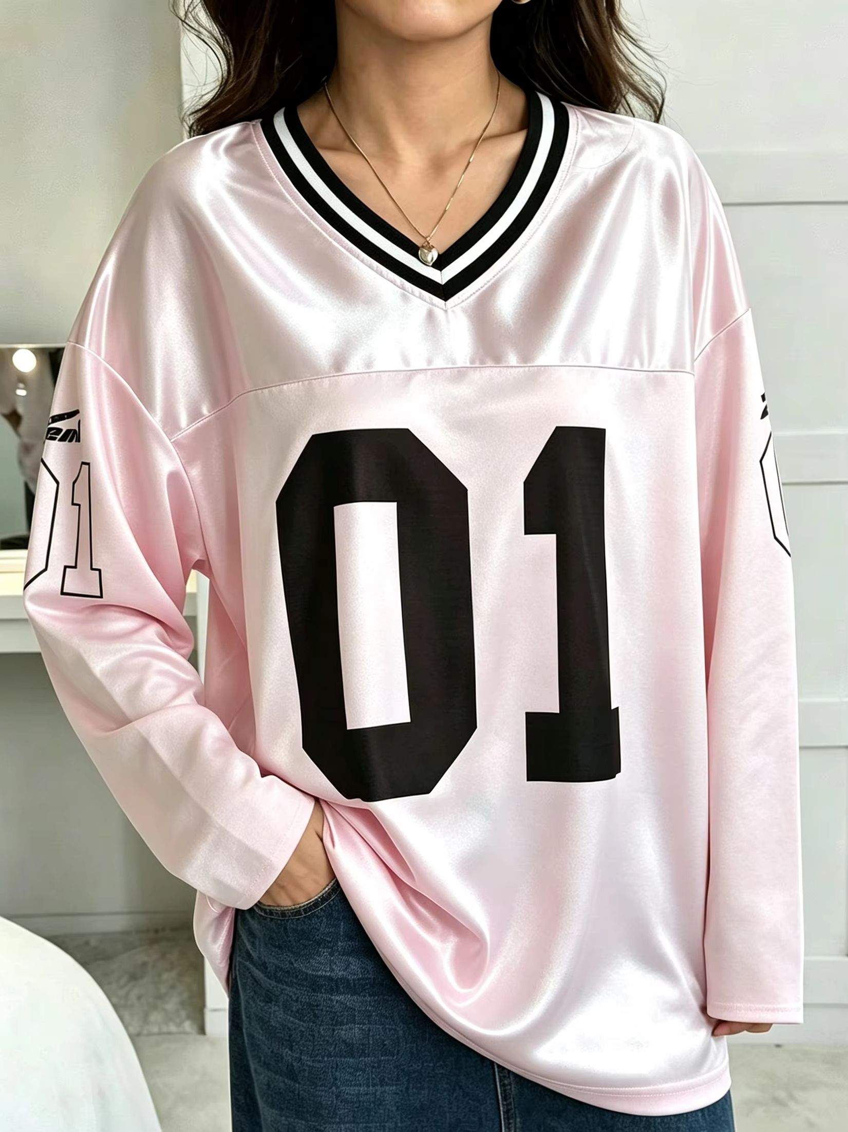 Golf Tees - Erkek Kadın Vintage Uzun Kollu Oversize